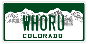 WHORU  license plate in CO
