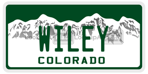 WILEY  license plate in CO