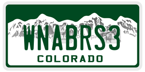 WNABRS3 license plate in Colorado