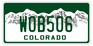 WOB506  license plate in CO