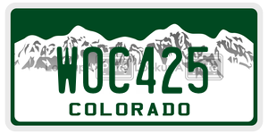 WOC425 license plate in Colorado