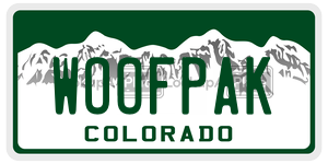 WOOFPAK  license plate in CO