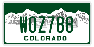 WOZ788  license plate in CO