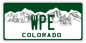 WPE  license plate in CO
