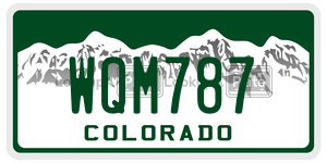 WQM787  license plate in CO
