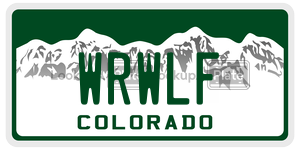 WRWLF  license plate in CO