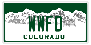 WWFD  license plate in CO