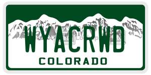 WYACRWD  license plate in CO