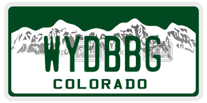 WYDBBG license plate in Colorado