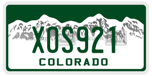 XOS921  license plate in CO
