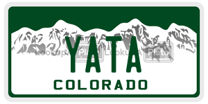 YATA license plate in Colorado