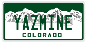 YAZMINE  license plate in CO