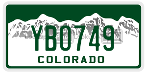 YBO749  license plate in CO