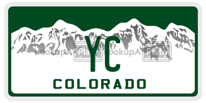 YC  license plate in CO