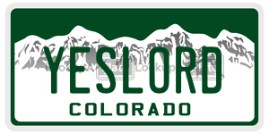 YESLORD  license plate in CO