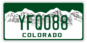 YFQ088 license plate in Colorado