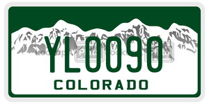YLO090 license plate in Colorado