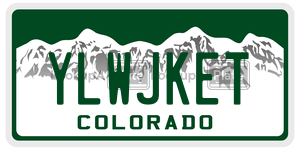 YLWJKET  license plate in CO
