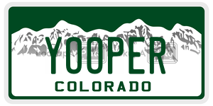 YOOPER  license plate in CO