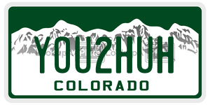 YOU2HUH  license plate in CO