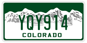 YQY914  license plate in CO