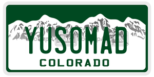 YUSOMAD  license plate in CO