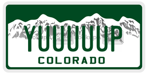 YUUUUUP  license plate in CO
