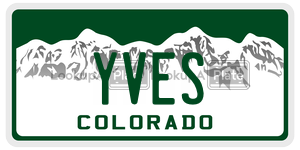 YVES license plate in Colorado