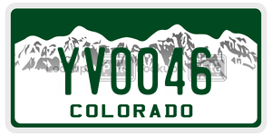 YVO046  license plate in CO