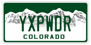 YXPWDR  license plate in CO