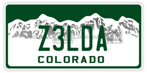 Z3LDA license plate in Colorado