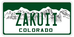 ZAKUII  license plate in CO