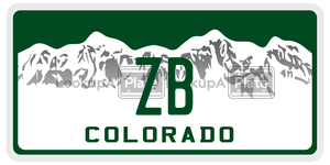 ZB  license plate in CO
