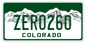ZERO260  license plate in CO