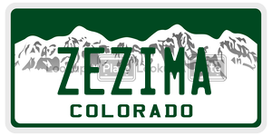 ZEZIMA  license plate in CO