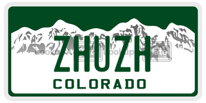 ZHUZH  license plate in CO