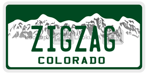ZIGZAG  license plate in CO