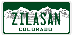 ZILASAN  license plate in CO