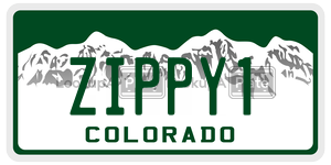 ZIPPY1  license plate in CO
