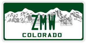 ZMW  license plate in CO