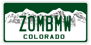 ZOMBMW  license plate in CO