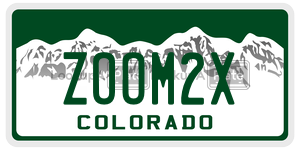 ZOOM2X  license plate in CO