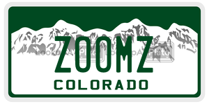 ZOOMZ  license plate in CO