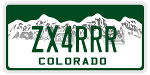 ZX4RRR  license plate in CO