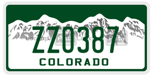 ZZO387  license plate in CO