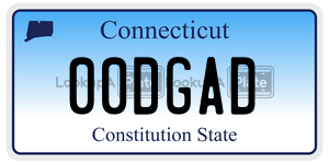 00DGAD license plate in Connecticut