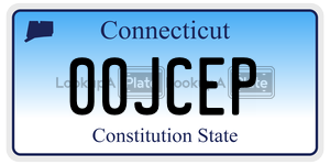 00JCEP license plate in Connecticut