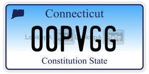 00PVGG  license plate in CT