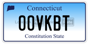 00VKBT license plate in Connecticut