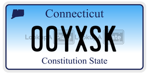 00YXSK license plate in Connecticut